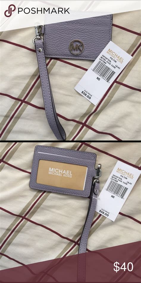 Michael Kors Genuine Leather Metro Pass Id Holder Case 